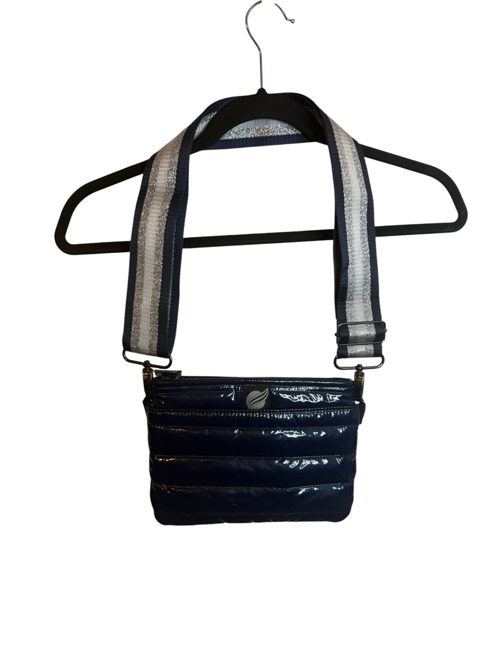 NWOT Think Royln Patent Navy Blue 2.0 Puffer Bum Bag
